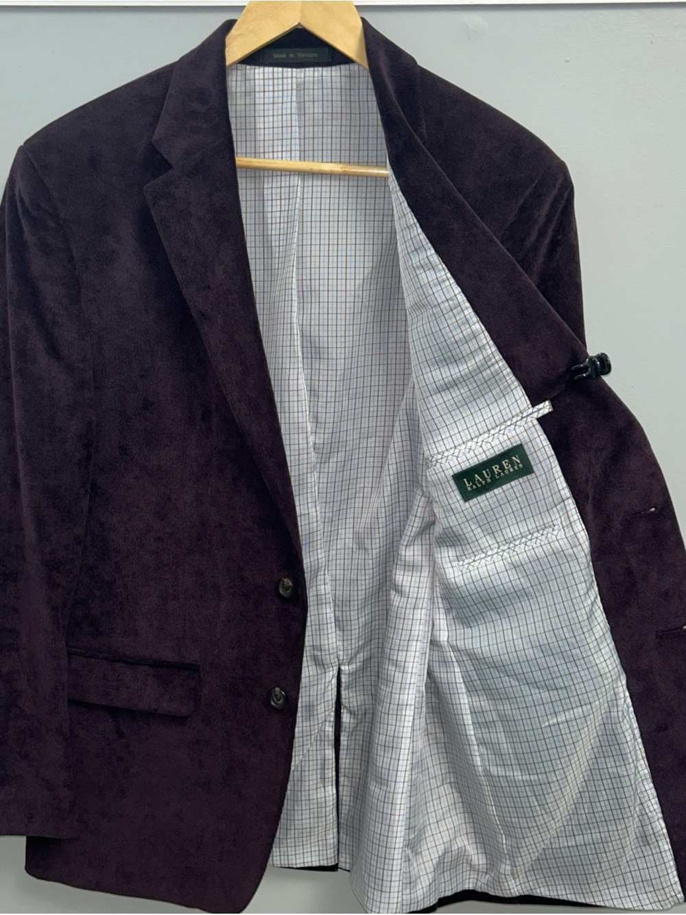Lauren Ralph Lauren Corduroy Sport Coat Men’s 40R Plum Purple Blazer Jacket - Picture 3 of 13
